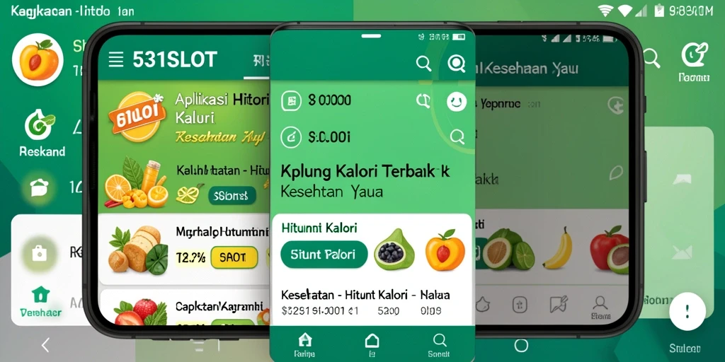 Antarmuka aplikasi Hitung Kalori 531SLOT menampilkan fungsionalitas mudah dan menarik.