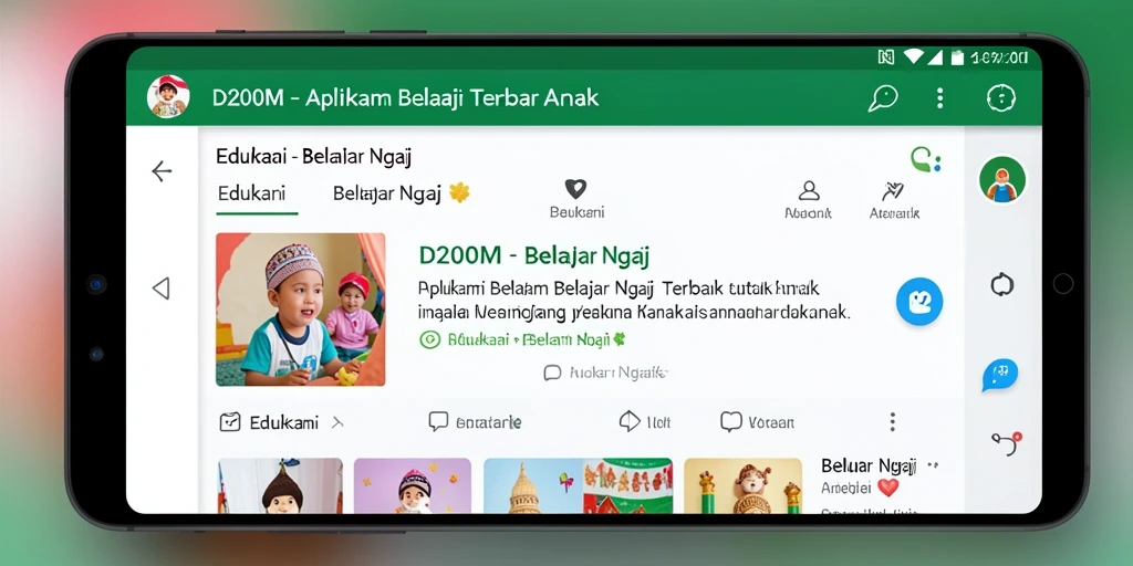 Tampilan antarmuka aplikasi D200M untuk belajar ngaji.