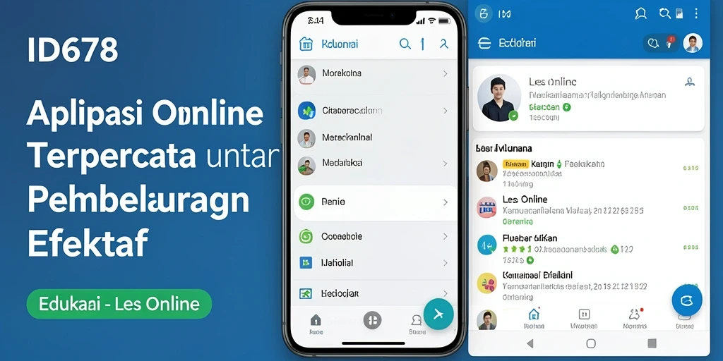 Antarmuka aplikasi Les Online ID678 yang intuitif dan user-friendly.