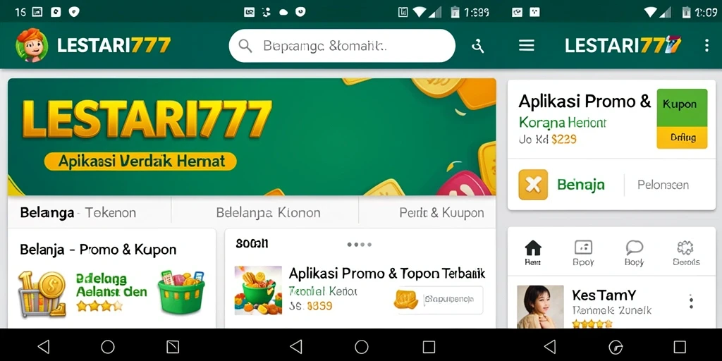 Tampilan antarmuka LESTARI777 dengan berbagai kupon menarik.