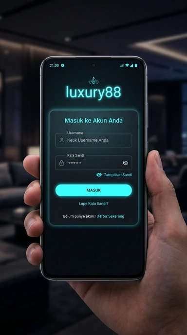 Tampilan halaman login luxury88